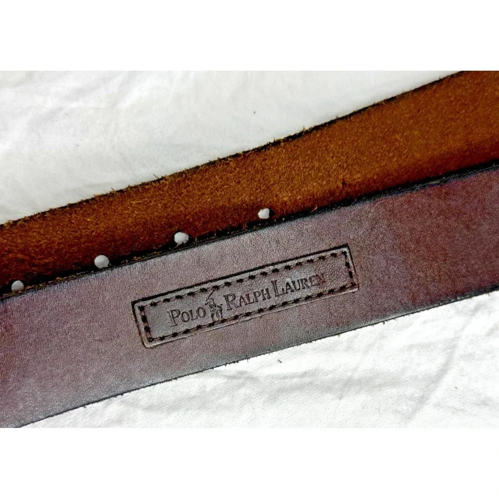 Polo Ralph Lauren Brown Leather Belt Mens Sz 36-40 in